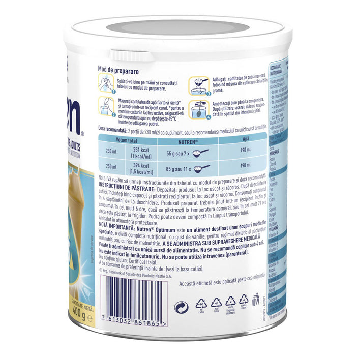 Nestle Nutren | Formula Speciala Lapte Praf cu Aroma Vanilie | +4 Ani | 400 g